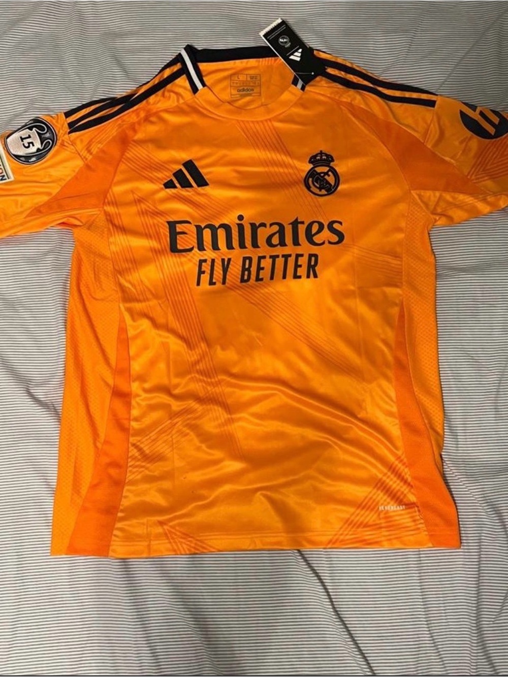 adidas Orange and Navy Real Madrid Football Jersey